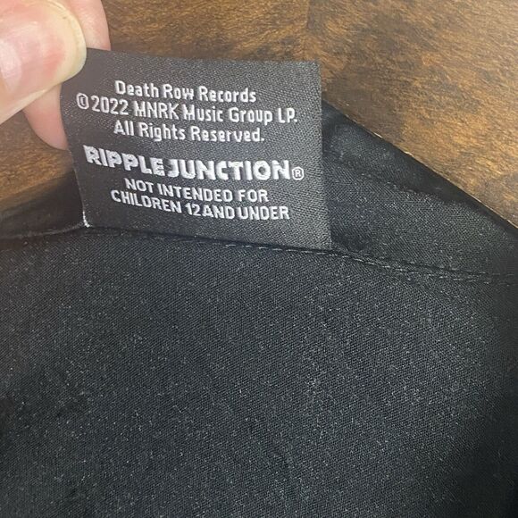 RIPPLE JUNCTION DEATH ROW RECORDS Mens Black Button Short Sleeve Short Size M - Picture 8 of 13